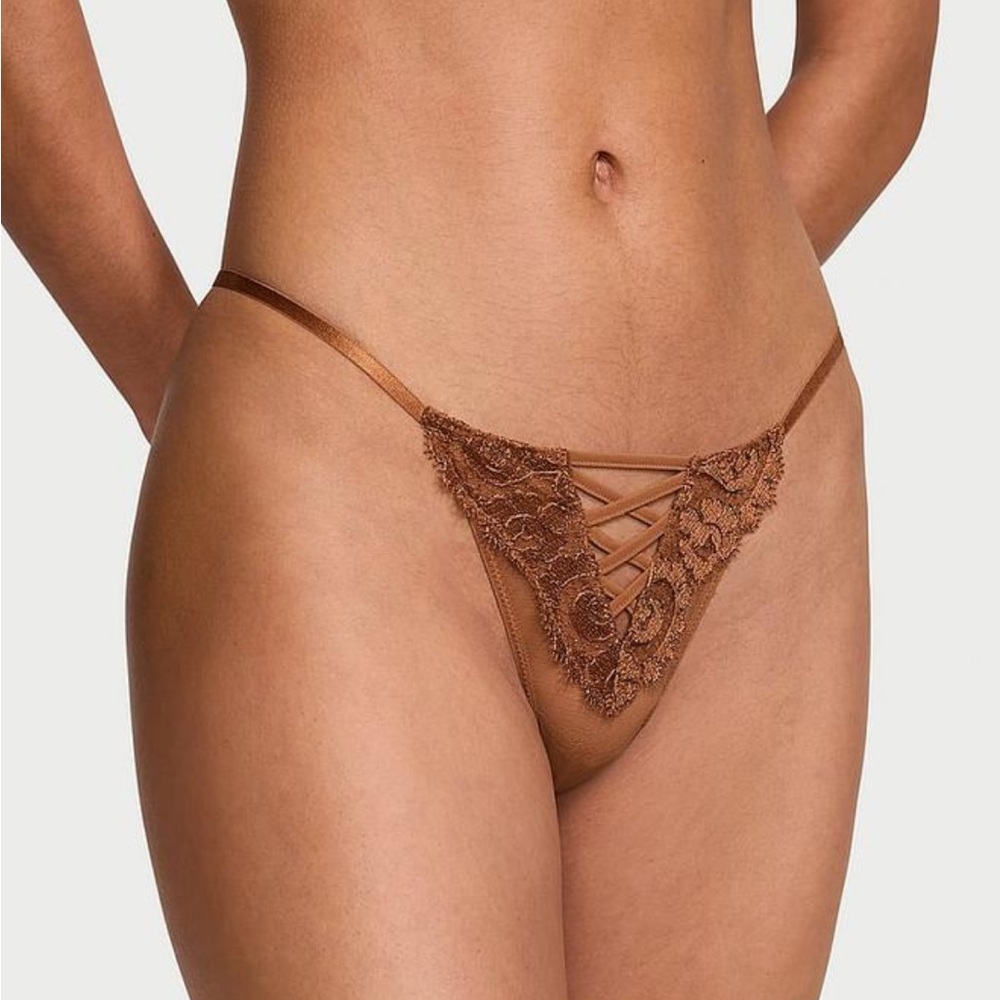 Victoria’s Secret Boho Embroidery Thong Pantie Large